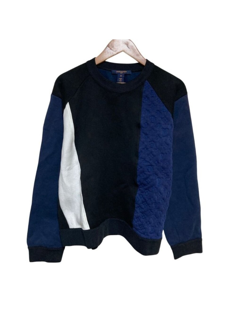 Louis Vuitton Long Sleeve Patchwork Sweatshirt Navy Spring Summer Fall Winter XS